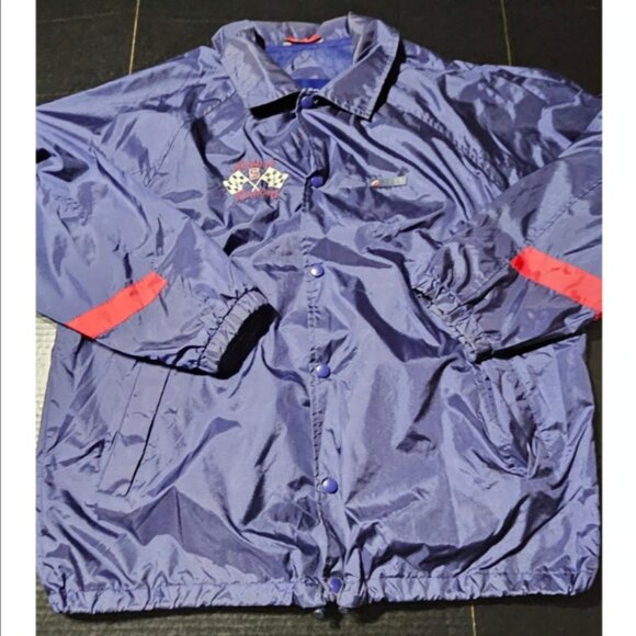 Bugle Boy Jackets & Blazers - Vtg 90s Bugle Boy Outerwear Nylon Snap Jacket Mens XL Artuso Racing Windbreaker
